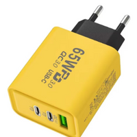 PD 65W GaN USB Charger | Quick Charge 3.0 | EU/US Plug Wall Charger | Type C Fast Charging Phone Adapter | Compatible with iPhone 15, Xiaomi, Samsung view 1